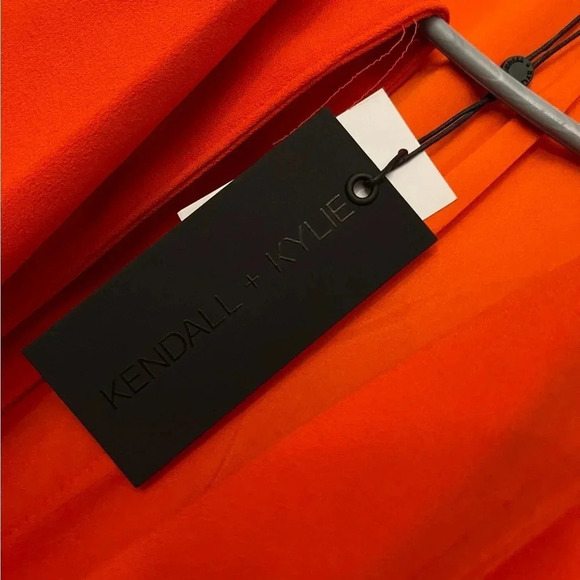 New oversized Kendall+ Kylie orange trench coat colorful fall - Picture 5 of 9